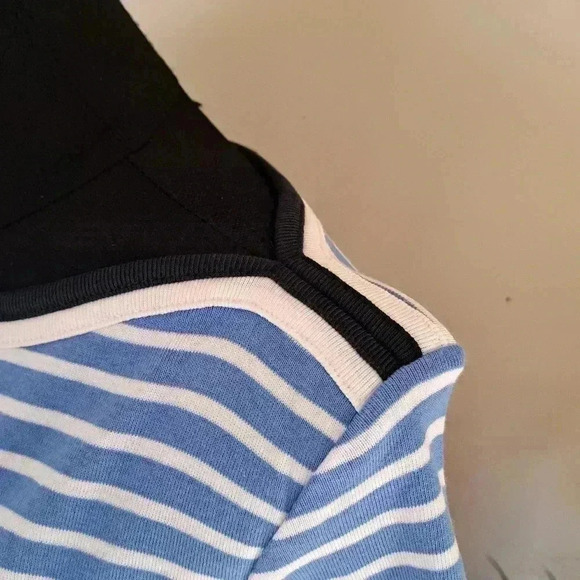 ❤ NWT Tommy Hilfiger Striped T-shirt Blue White Boatneck Tee Medium Short Sleeve - Picture 10 of 15